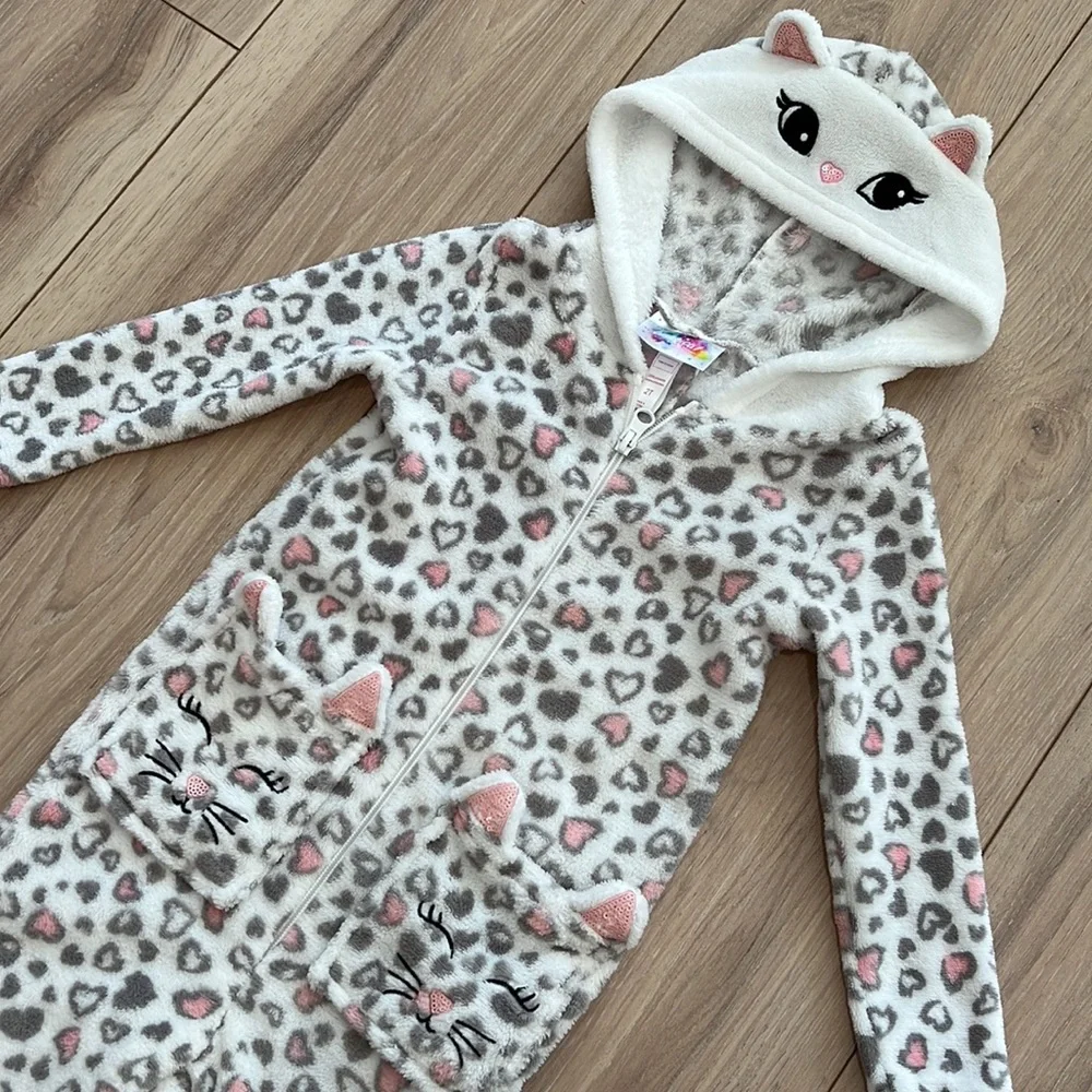 Bmagical Cat Hooded Fleece Pajamas with Pockets